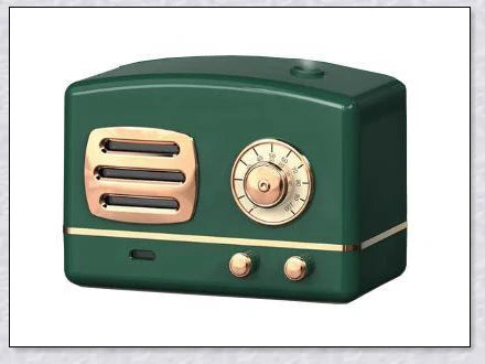 Vintage-inspired radio-style humidifier with modern audio technology, delivering rich sound and improved air quality for your home