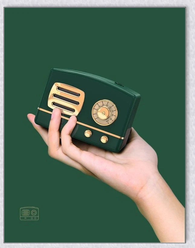 Vintage-inspired radio-style humidifier with modern audio technology, delivering rich sound and improved air quality for your home
