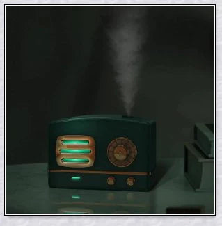 Vintage-inspired radio-style humidifier with modern audio technology, delivering rich sound and improved air quality for your home