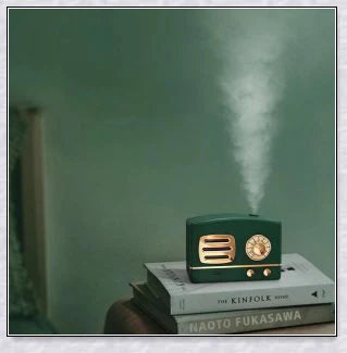 Vintage-inspired radio-style humidifier with modern audio technology, delivering rich sound and improved air quality for your home