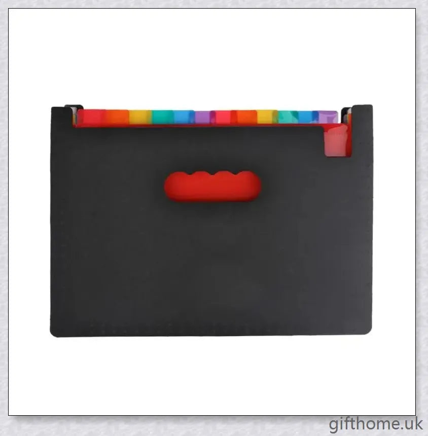 Premium 12-pocket expanding files folder in black, grey, and navy blue colours for organised document storage and workspace management