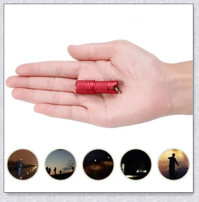 A compact, powerful LED flashlight with an aluminium alloy body, IPX8 waterproof rating, and long-lasting battery life.