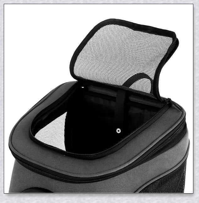 A versatile cat backpack designed to accommodate larger 'big boned' cats, two medium-sized cats, or multiple kittens, with breathable mesh panels and a secure clip and bungee system.