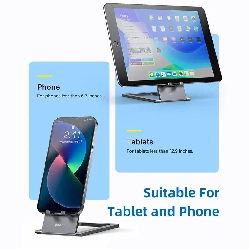 Aluminium Foldable Desktop Tablet and Laptop Stand with Adjustable Angles and Sleek Design