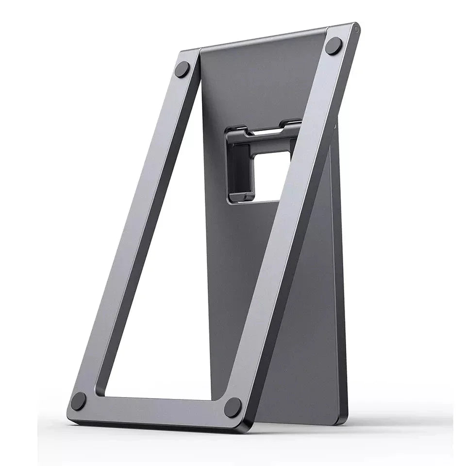 Aluminium Foldable Desktop Tablet and Laptop Stand with Adjustable Angles and Sleek Design