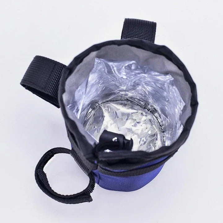 Grey Handlebar Water Bottle Bag with adjustable straps for secure cycling hydration