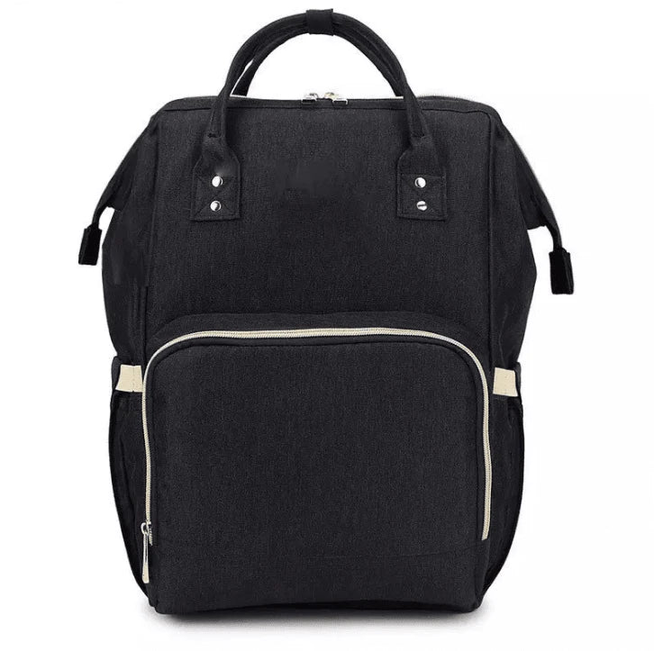 Multi-purpose large capacity mummy bag in blue, with a sleek backpack-inspired design and ample storage for parenting essentials