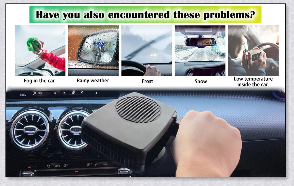 Powerful Portable 12V Plug In Car Heater Defroster - Keep Your Car Warm and Defrost Windshield Quickly