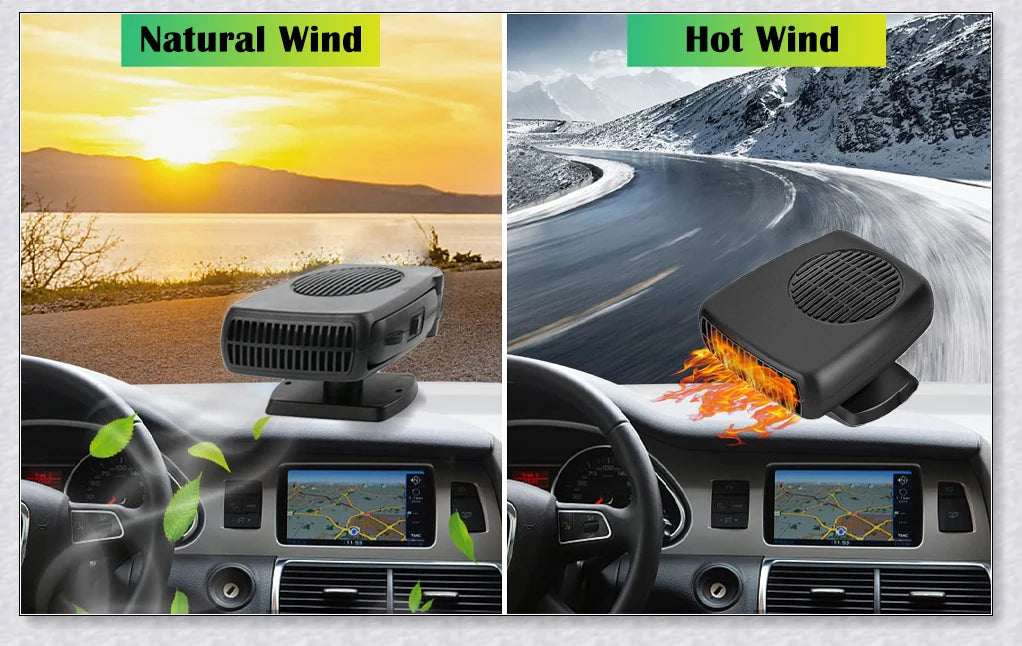 Powerful Portable 12V Plug In Car Heater Defroster - Keep Your Car Warm and Defrost Windshield Quickly