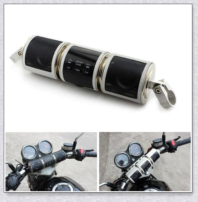 Premium Bluetooth Motorcycle Handlebar Speaker Stereo System with Weatherproof Design and High-Quality Audio
