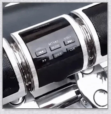 Premium Bluetooth Motorcycle Handlebar Speaker Stereo System with Weatherproof Design and High-Quality Audio