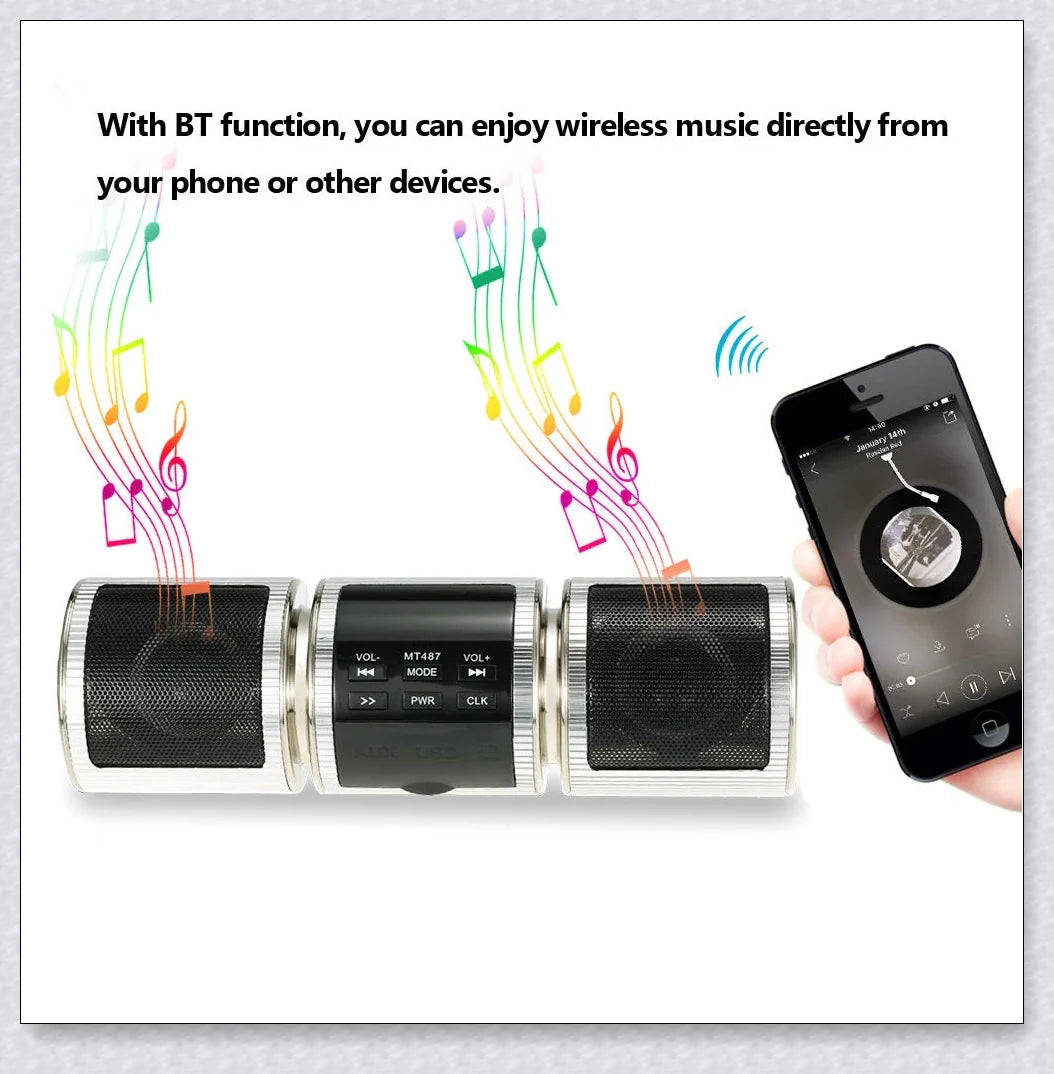Premium Bluetooth Motorcycle Handlebar Speaker Stereo System with Weatherproof Design and High-Quality Audio