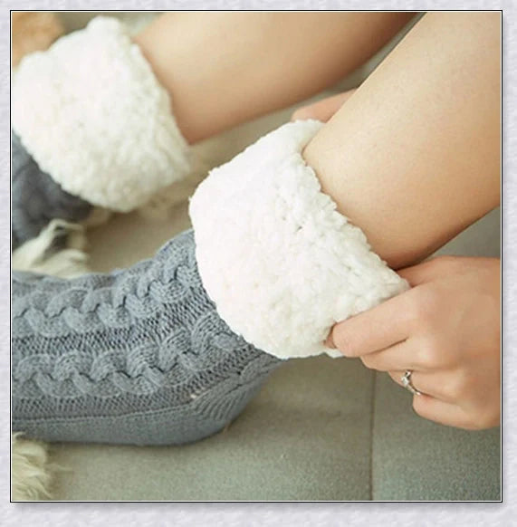 Thermal Foot Warmer - Plush Cable Knit Foot Warmer with Fleece Lining for Cosy, Dry, and Comfortable Feet During UK Winters