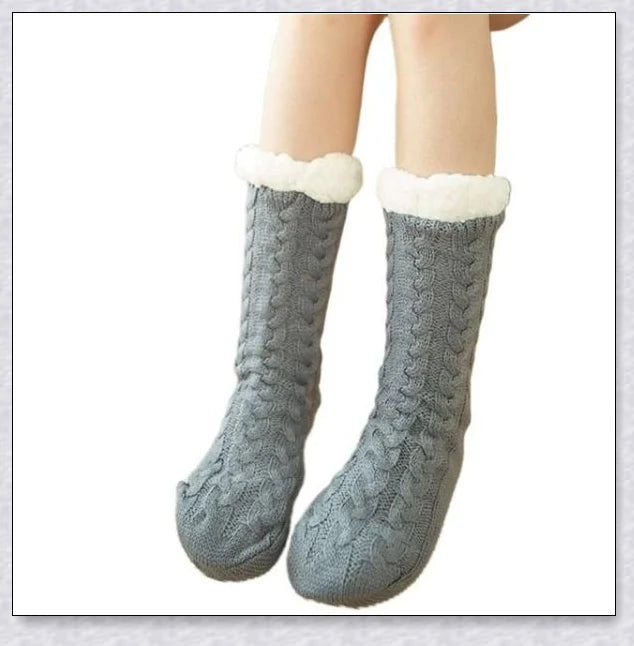 Thermal Foot Warmer - Plush Cable Knit Foot Warmer with Fleece Lining for Cosy, Dry, and Comfortable Feet During UK Winters