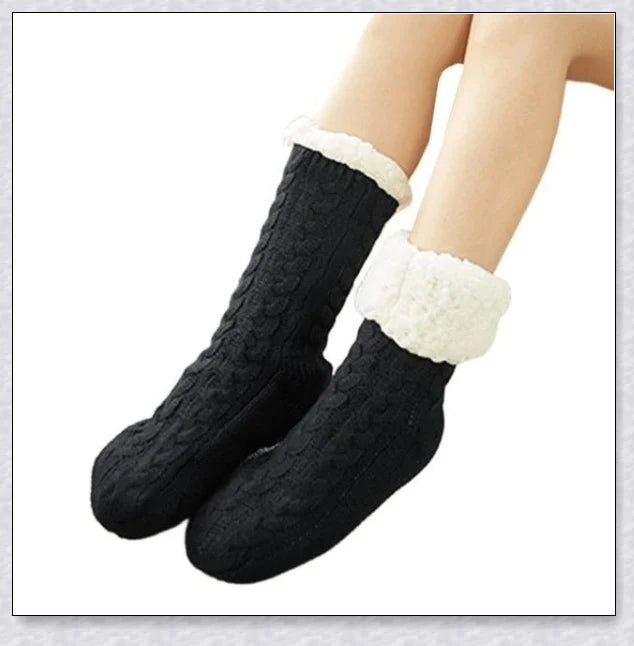 Thermal Foot Warmer - Plush Cable Knit Foot Warmer with Fleece Lining for Cosy, Dry, and Comfortable Feet During UK Winters