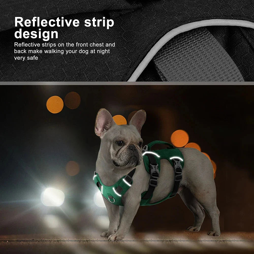 Reflective Nylon Dog Harness with Handle - Durable, Adjustable, and Designed for Visibility and Control