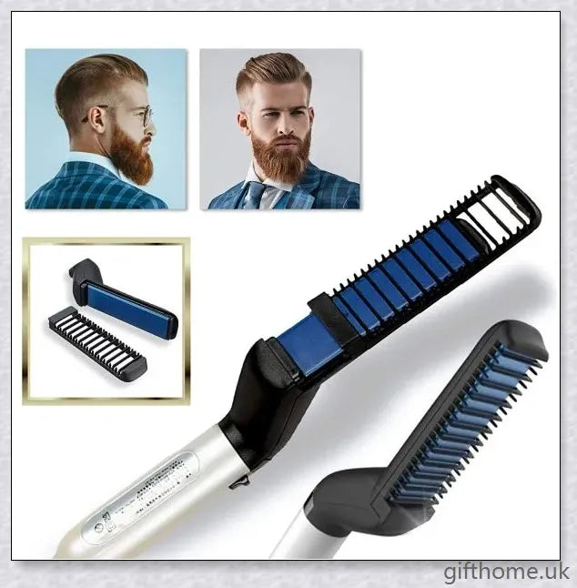 InsBeard Beard Straightener Comb with heated bristles for straightening and styling facial hair