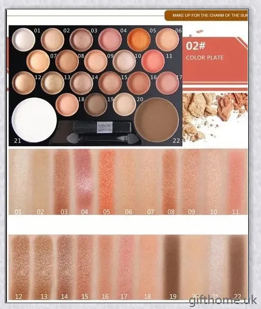 GiftHome UK 22 Colour Eyeshadow & Glitter Palette Set Family
