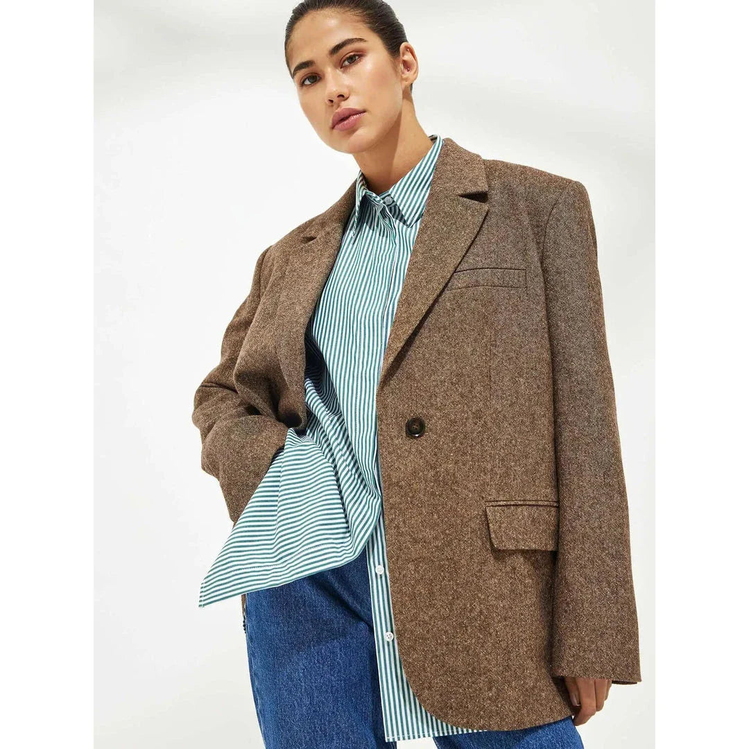 Autumn Chic Casual Striped Cotton Blouse with Lace-Up Detail - Comfortable and Stylish British Fashion