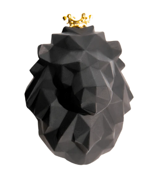 Crowned Lion Car Air Freshener with a majestic lion head design and sparkling crown, freshening the interior of a vehicle