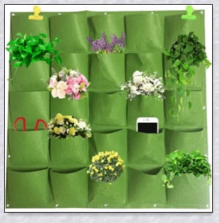 Vertical Garden Pocket Panels for growing herbs, flowers, and small vegetables on walls and fences