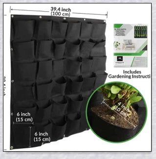 Vertical Garden Pocket Panels for growing herbs, flowers, and small vegetables on walls and fences