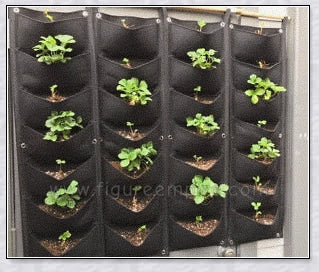 Vertical Garden Pocket Panels for growing herbs, flowers, and small vegetables on walls and fences