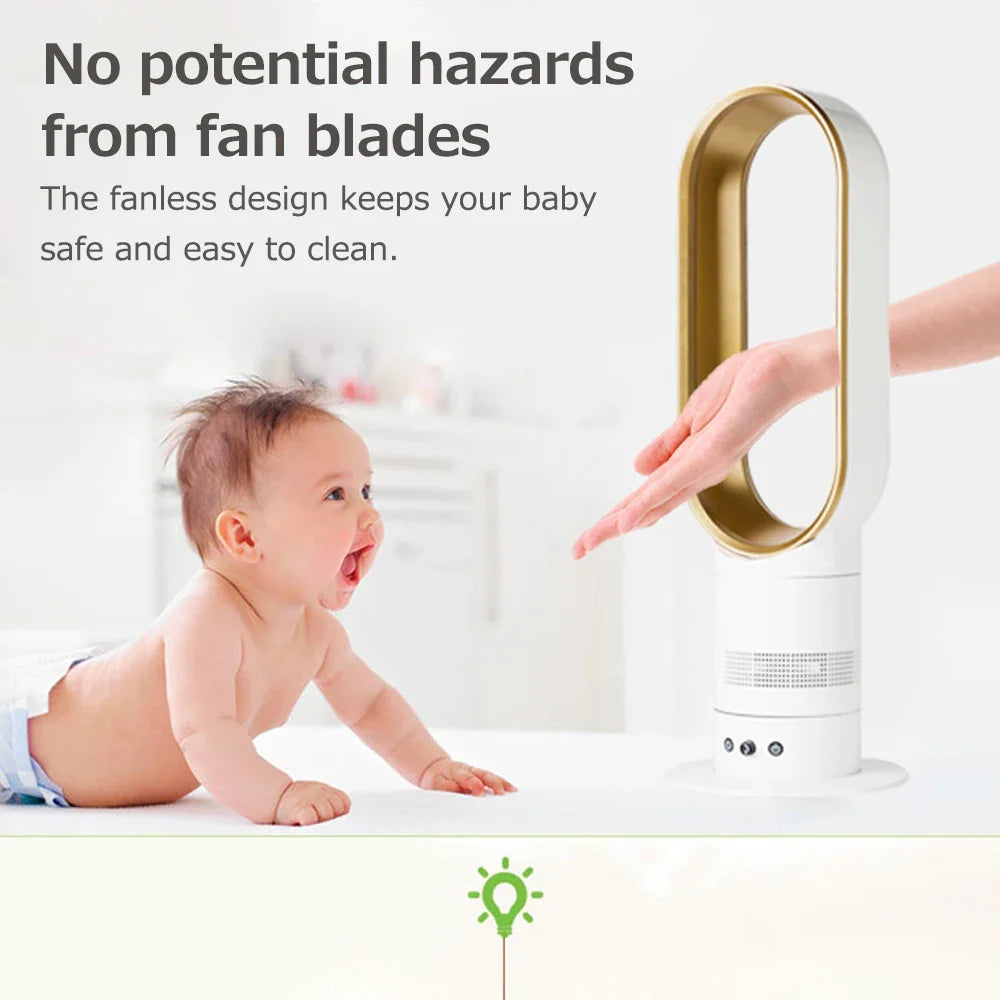 Oscillating Bladeless Tower Fan with Remote Control - Powerful, Quiet Cooling for Your British Home