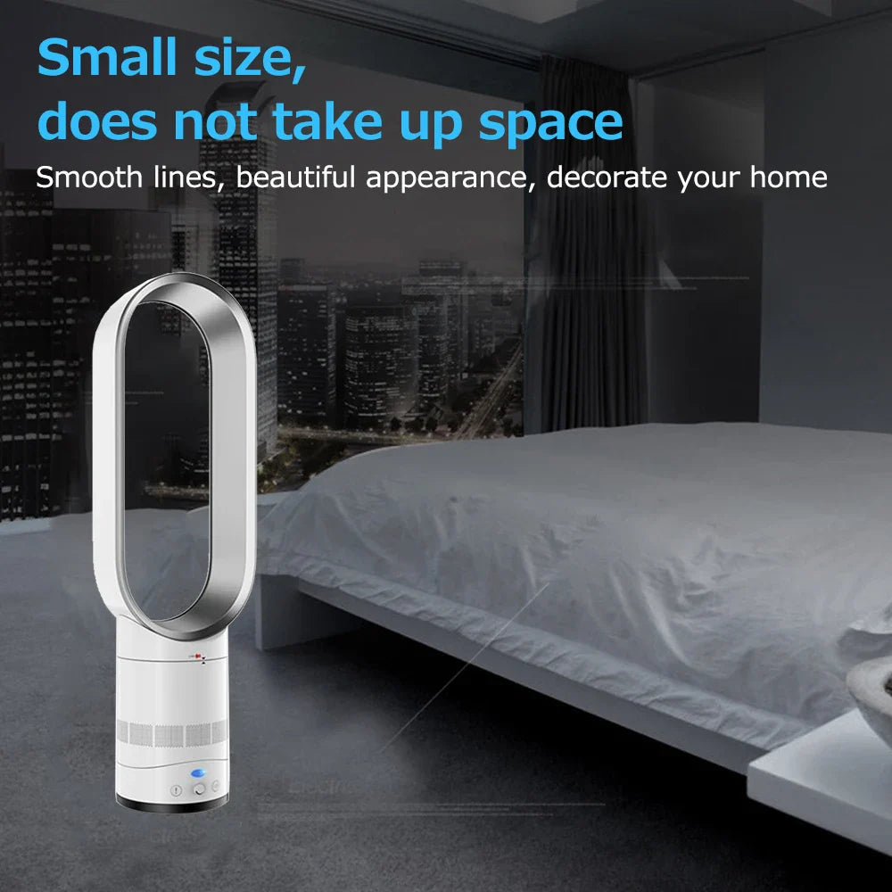 Oscillating Bladeless Tower Fan with Remote Control - Powerful, Quiet Cooling for Your British Home