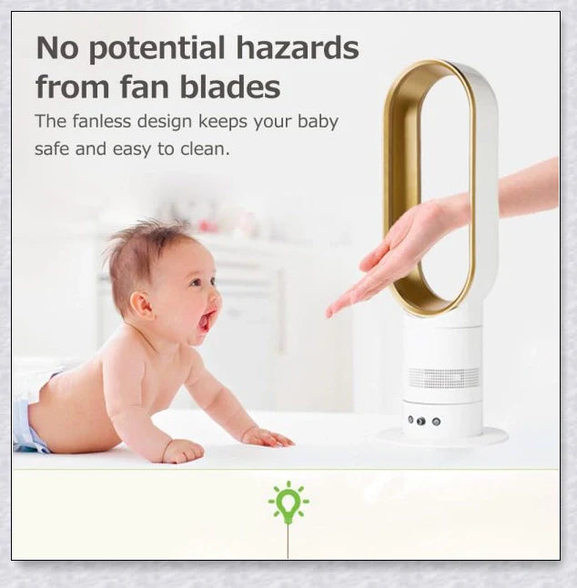 Oscillating Bladeless Tower Fan with Remote Control - Powerful, Quiet Cooling for Your British Home