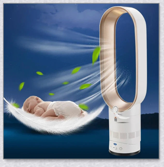 Oscillating Bladeless Tower Fan with Remote Control - Powerful, Quiet Cooling for Your British Home