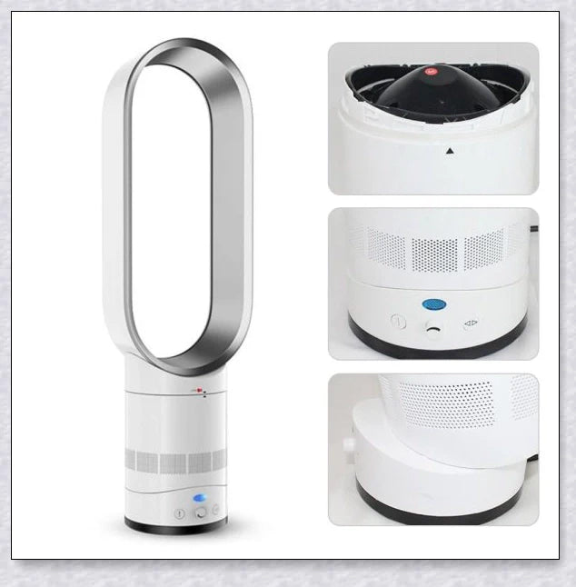 Oscillating Bladeless Tower Fan with Remote Control - Powerful, Quiet Cooling for Your British Home