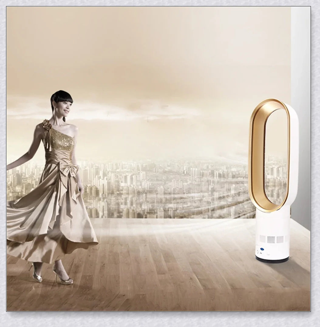 Oscillating Bladeless Tower Fan with Remote Control - Powerful, Quiet Cooling for Your British Home