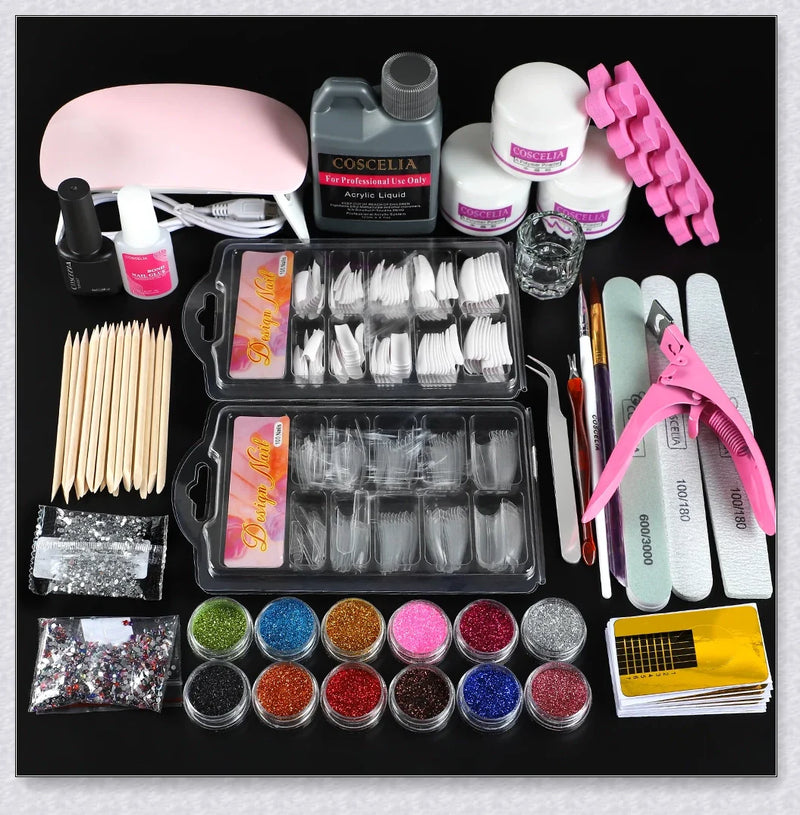 GiftHome Professional Acrylic Nails Kit With Lamp For Manicure