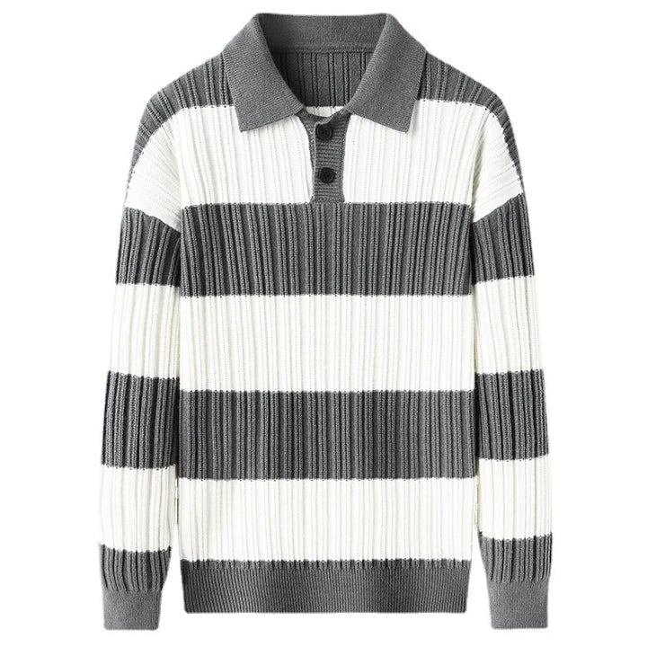 A soft, comfortable long sleeve top in a classic striped pattern, perfect for casual or smart-casual wear.