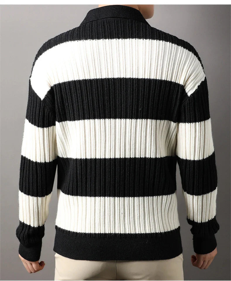 A soft, comfortable long sleeve top in a classic striped pattern, perfect for casual or smart-casual wear.