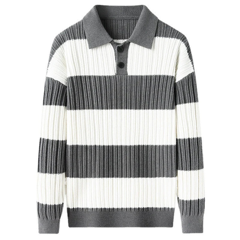 A soft, comfortable long sleeve top in a classic striped pattern, perfect for casual or smart-casual wear.
