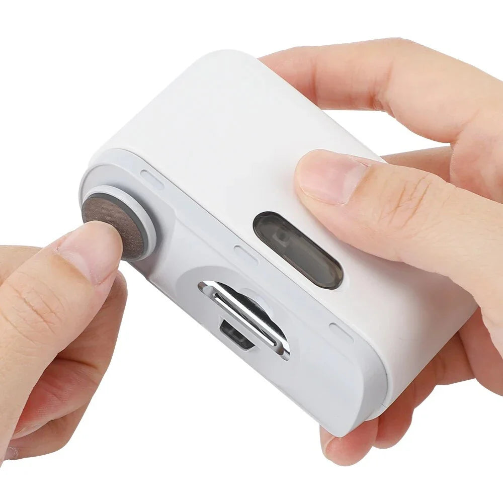 2-in-1 Electric Nail Clipper and Polisher with Auxiliary Lighting and Rechargeable Design