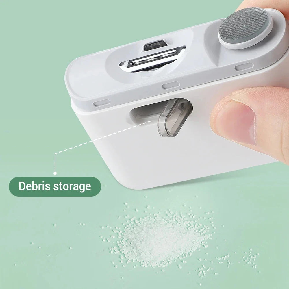 2-in-1 Electric Nail Clipper and Polisher with Auxiliary Lighting and Rechargeable Design