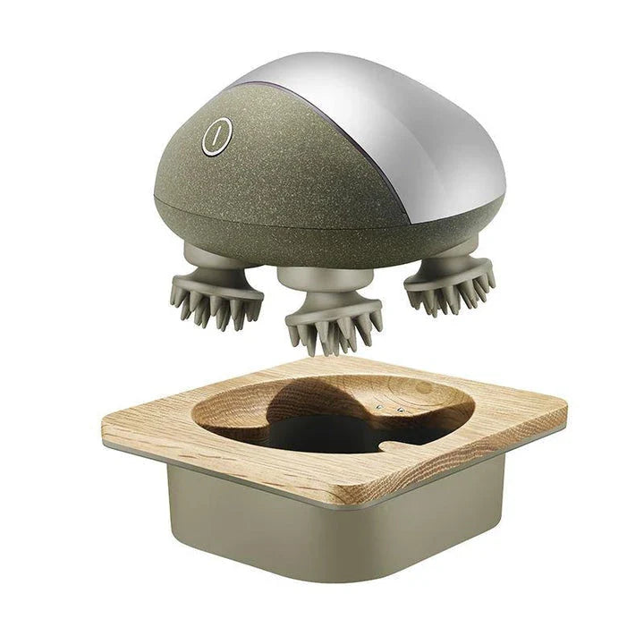 Portable waterproof scalp and body massager with infrared technology for relaxation and improved hair and muscle health