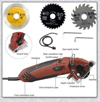 Trabyhand Multi-Function Circular Saw with Powerful 400W Motor and Versatile Blade Options