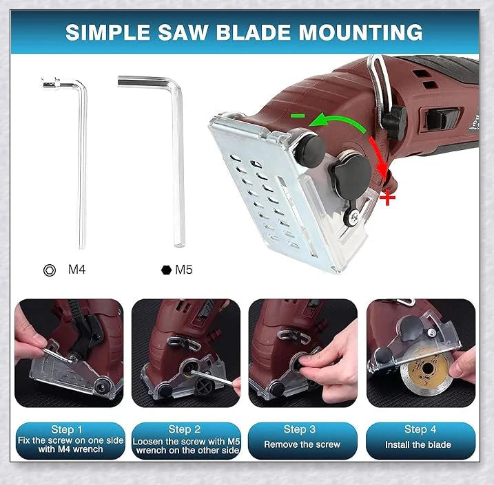 Trabyhand Multi-Function Circular Saw with Powerful 400W Motor and Versatile Blade Options