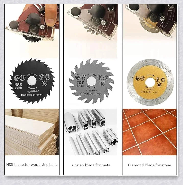 Trabyhand Multi-Function Circular Saw with Powerful 400W Motor and Versatile Blade Options