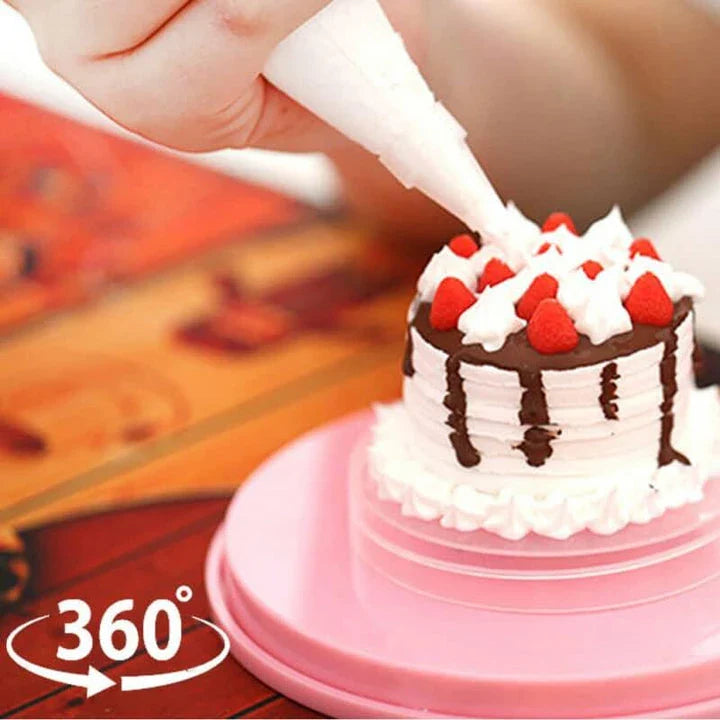 Trendha Pink Rotating Anti-Skid Cake Turntable - Premium Baking Accessory for Effortless Cake Decorating