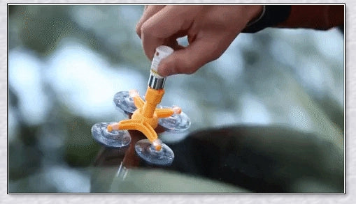 A phone screen crack repair kit with a specialized resin formula and vacuum-powered applicator for easy, invisible screen repairs.