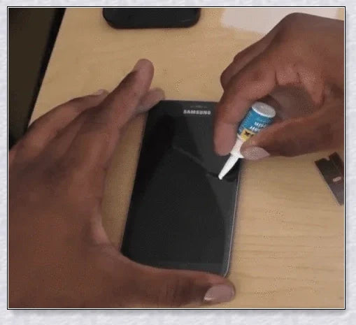 A phone screen crack repair kit with a specialized resin formula and vacuum-powered applicator for easy, invisible screen repairs.