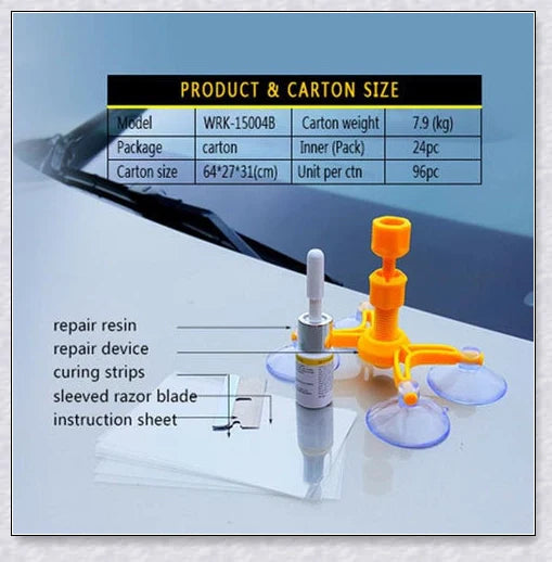 A phone screen crack repair kit with a specialized resin formula and vacuum-powered applicator for easy, invisible screen repairs.
