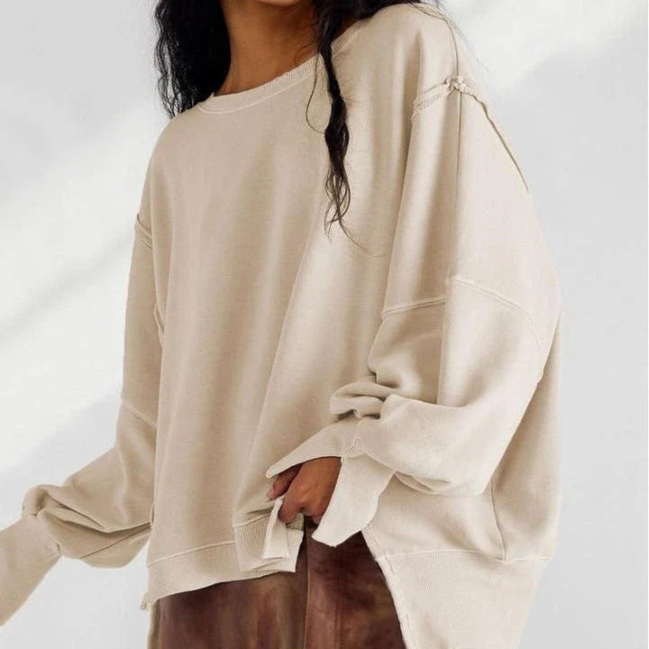 Elegant Y2K Patchwork Autumn Sweatshirt in Army Green colour, featuring a stylish patchwork design and a comfortable, loose-fitting silhouette.