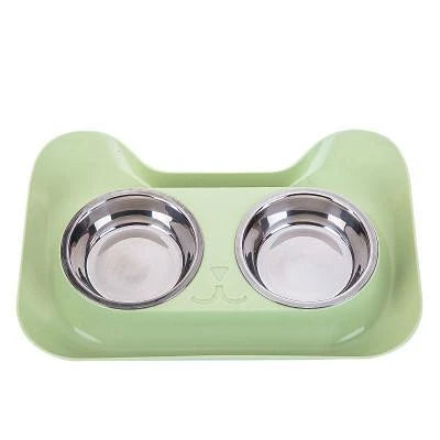 A durable, stainless steel dog bowl with raised edges and a sleek, modern design for hassle-free pet feeding.