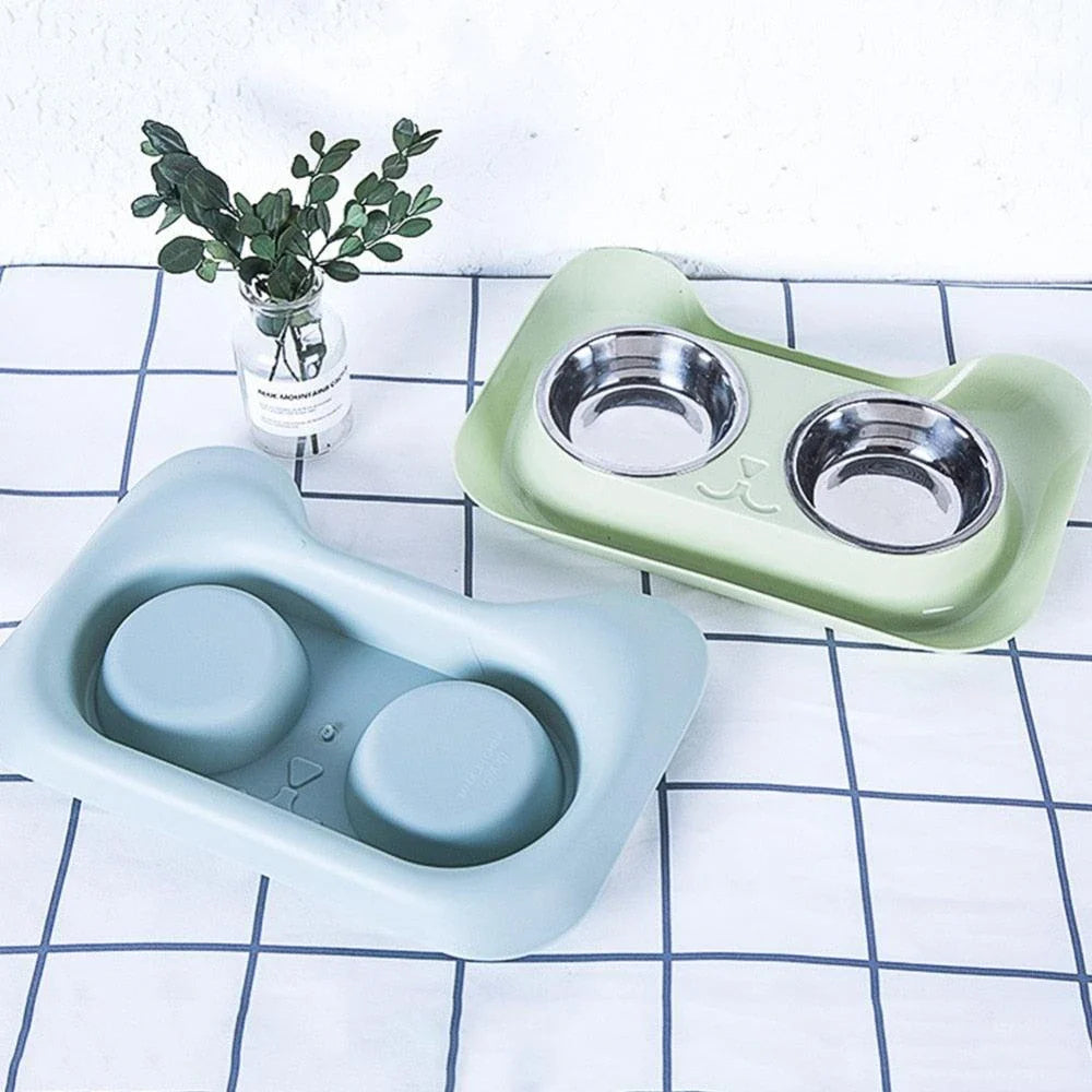 A durable, stainless steel dog bowl with raised edges and a sleek, modern design for hassle-free pet feeding.